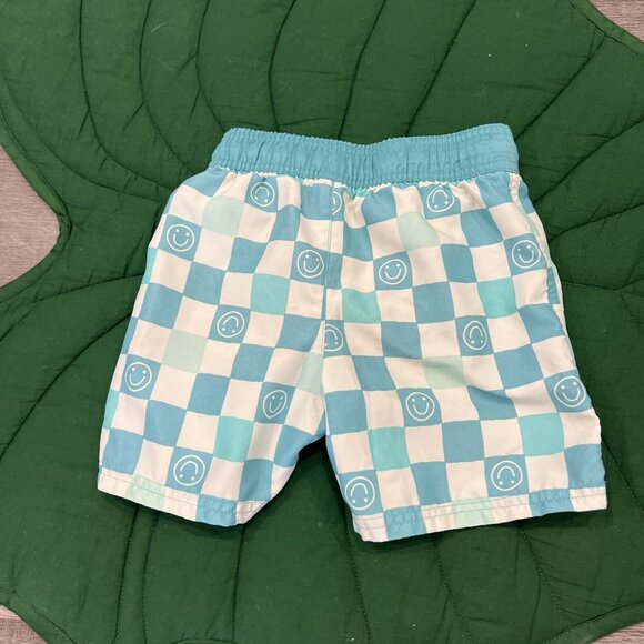 Cat & Jack 4T Smiley Check Checkered Swim Trunks - Picture 2 of 5